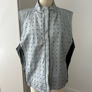 Jamie Sadock Faux Leather Perforated Dot Grey and Black Faux Fur Lined Vest